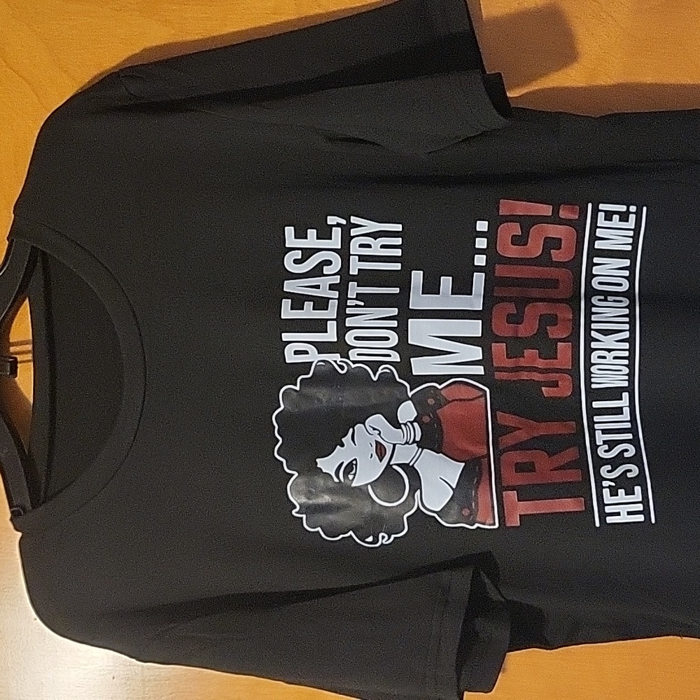 Womens Black / White / Red "Please Don't Try Me, Try Jesus" 2-Piece Shorts Set - Picture 4 of 11